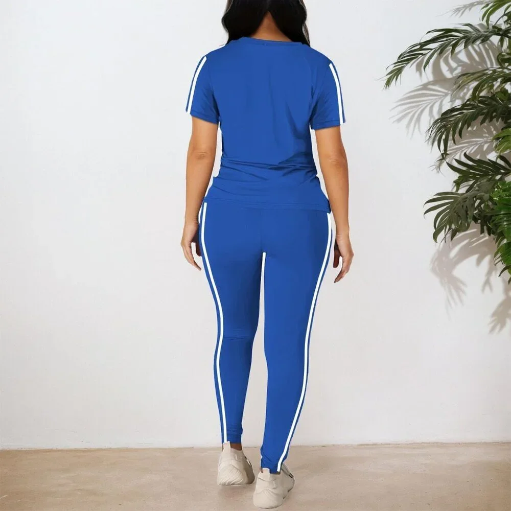 Stylish Women's Blue Two-Piece Casual Set - Comfort Meets Elegance Size S